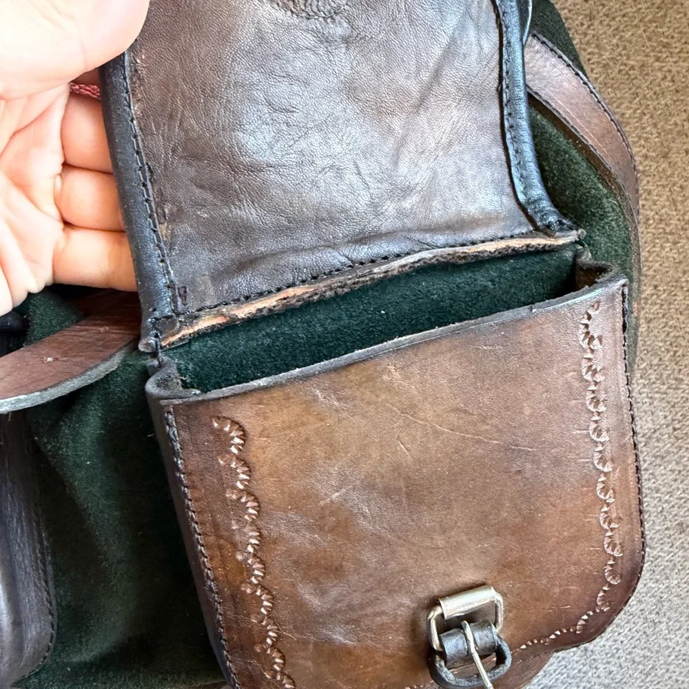 Vintage Peruvian Leather and Suede backpack
